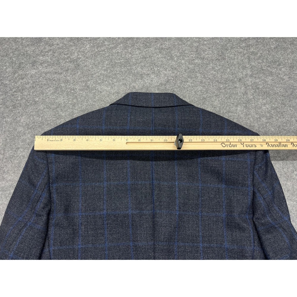 Ralph Lauren Sport Coat Mens 36R Gray Wool Plaid Windowpane Classic Fit Canada - Picture 9 of 12